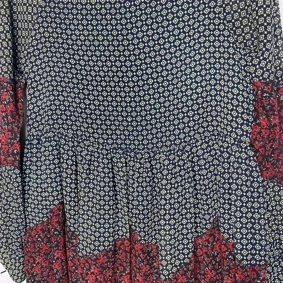 Asos Mixed Print Paisley Boho Smocked Flowy Prairie Dress - Picture 4 of 9